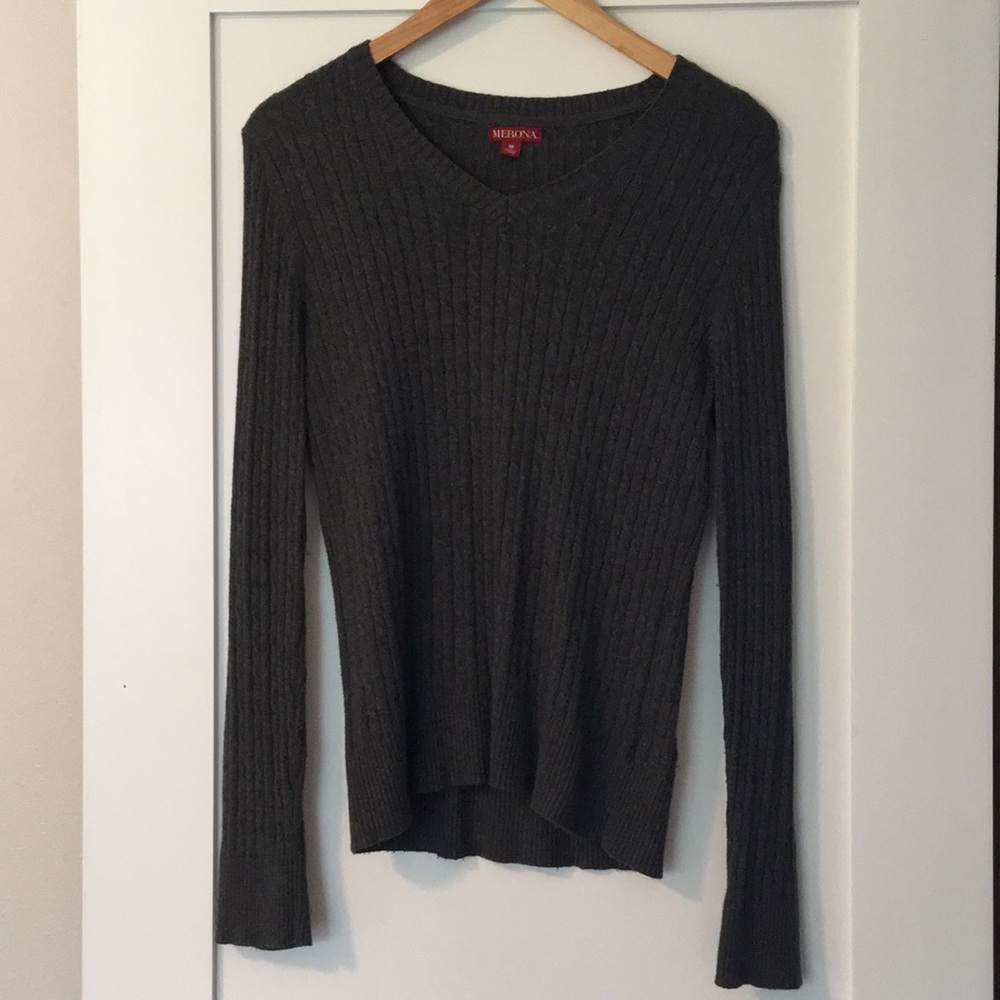 Merona, v neck, grey sweater